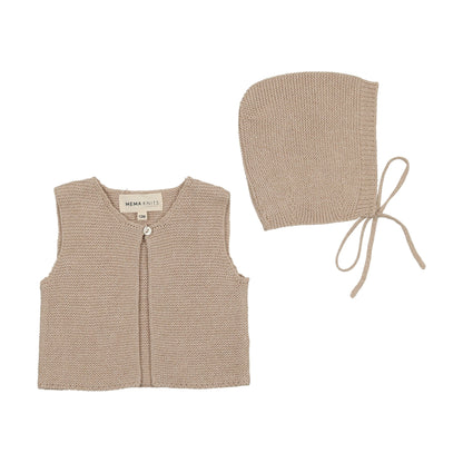 knit one button crop vest