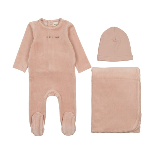 little and loved velour three piece set