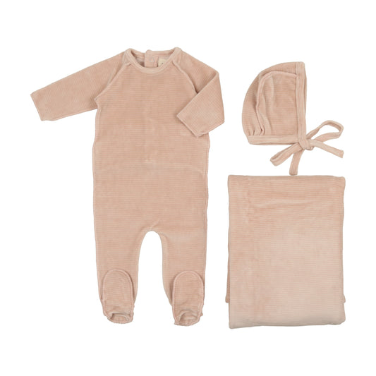 Thin striped  velour three piece set