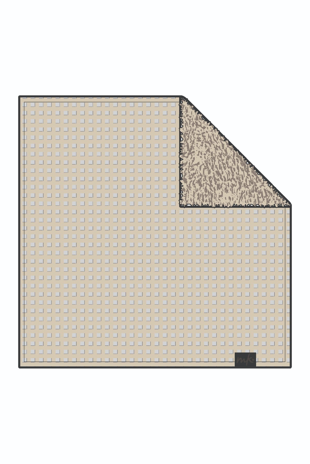 WAFFLE/ FUR BLANKET-1