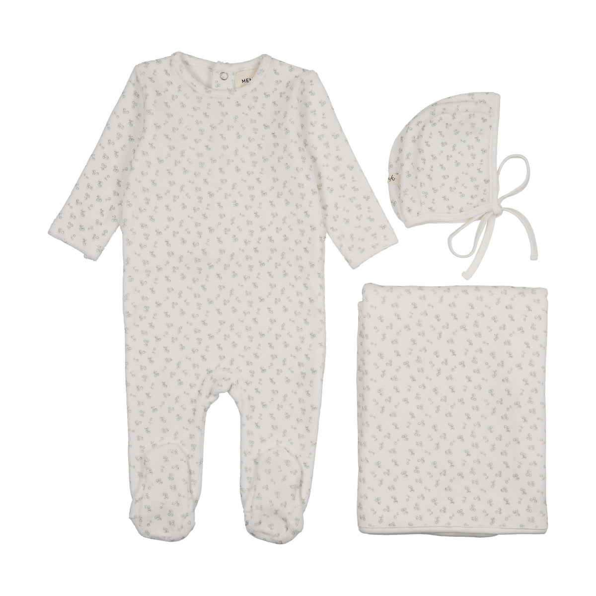 Velour Cherry printed three piece set-1