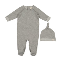 French Terry top stitched footie + beanie