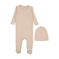Heart printed footie + beanie