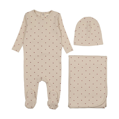 Heart printed three piece set