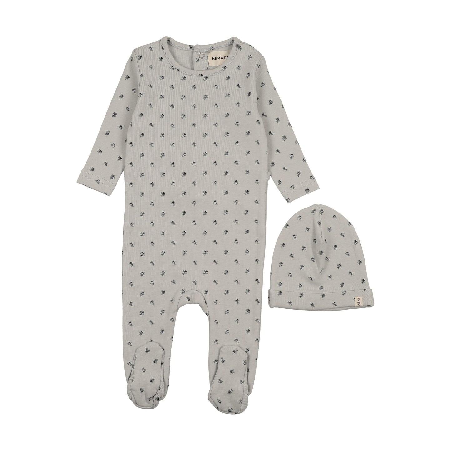 Berry print footie + beanie