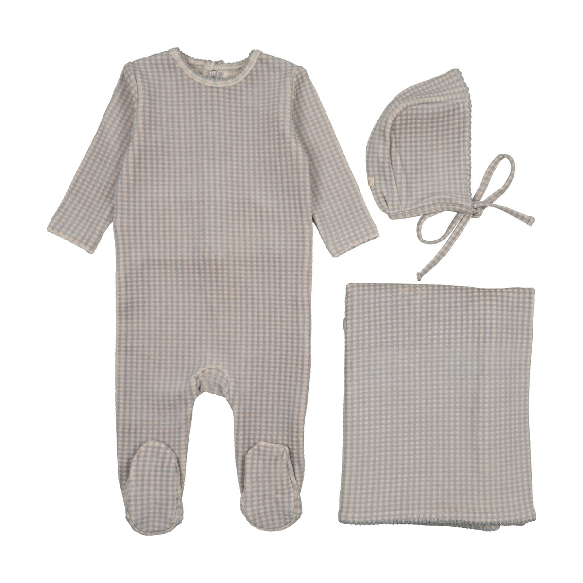 Velour gingham three piece set-1