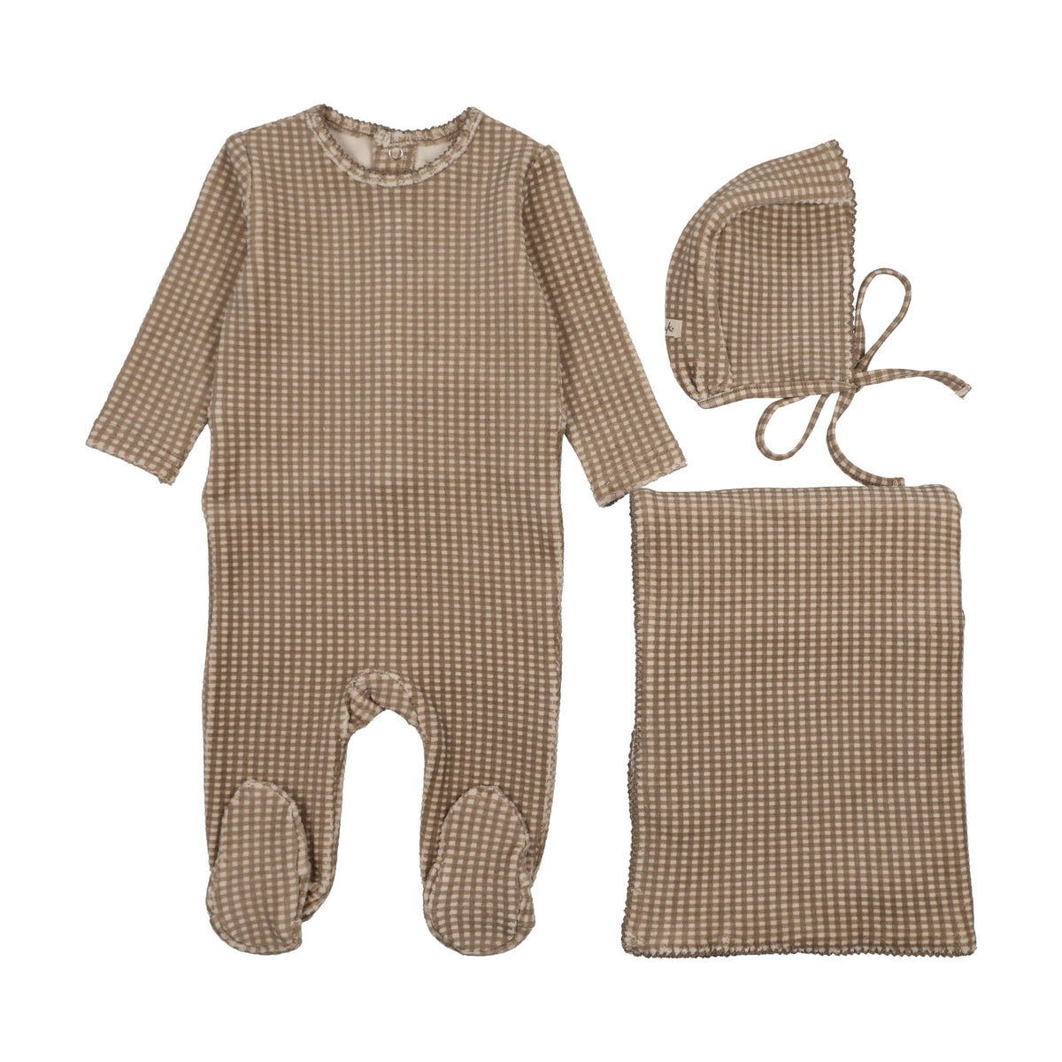 Velour gingham three piece set-3