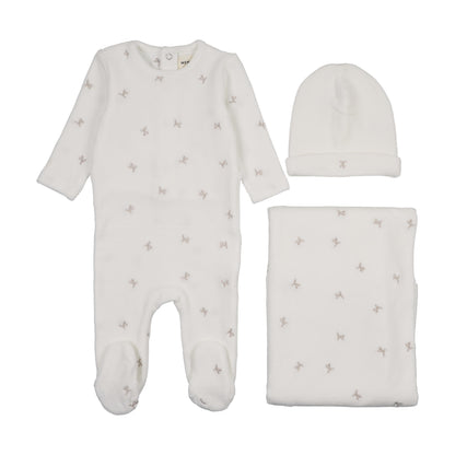 Velour scattered cherries three piece set