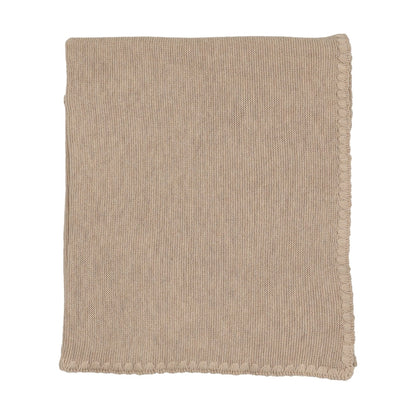 Embroidered edge knit Blanket