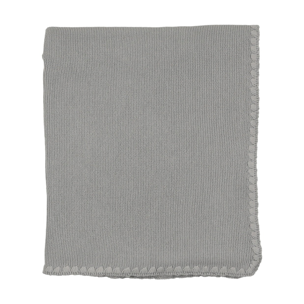Embroidered edge knit Blanket