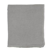 Embroidered edge knit Blanket