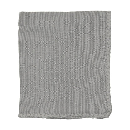 Embroidered edge knit Blanket