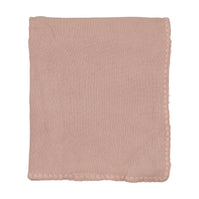 Embroidered edge knit Blanket