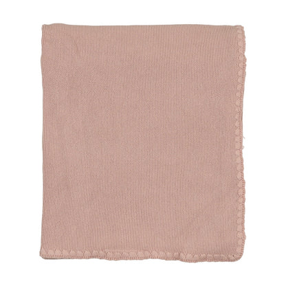 Embroidered edge knit Blanket