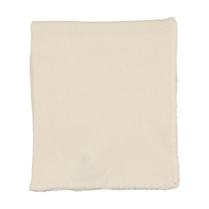 Embroidered edge knit Blanket