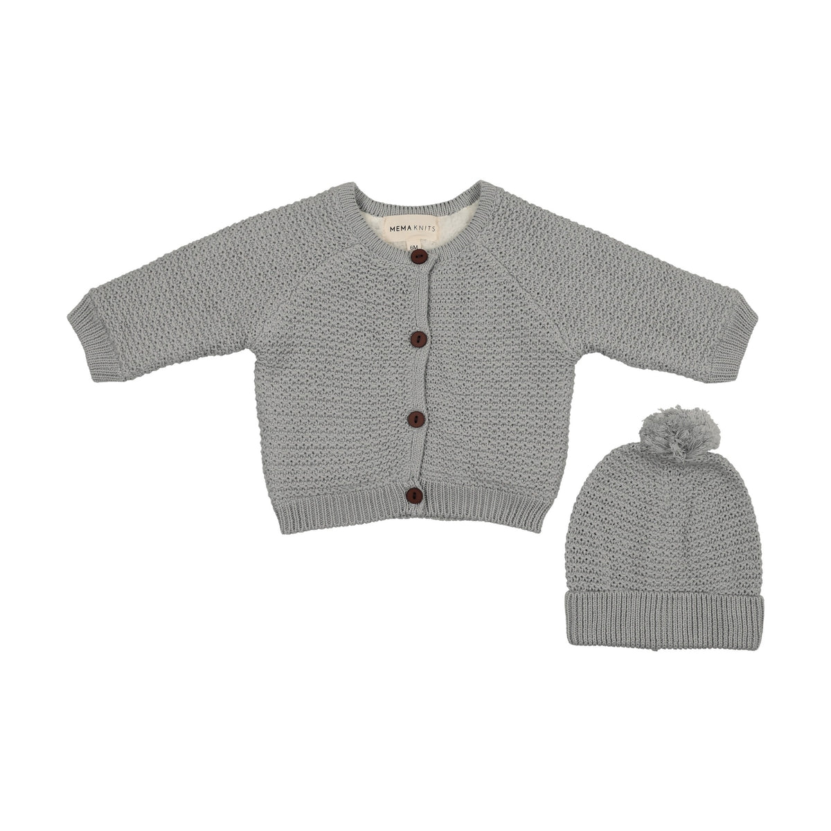 Knit Sherpa Lined Jacket + Pompom beanie-4