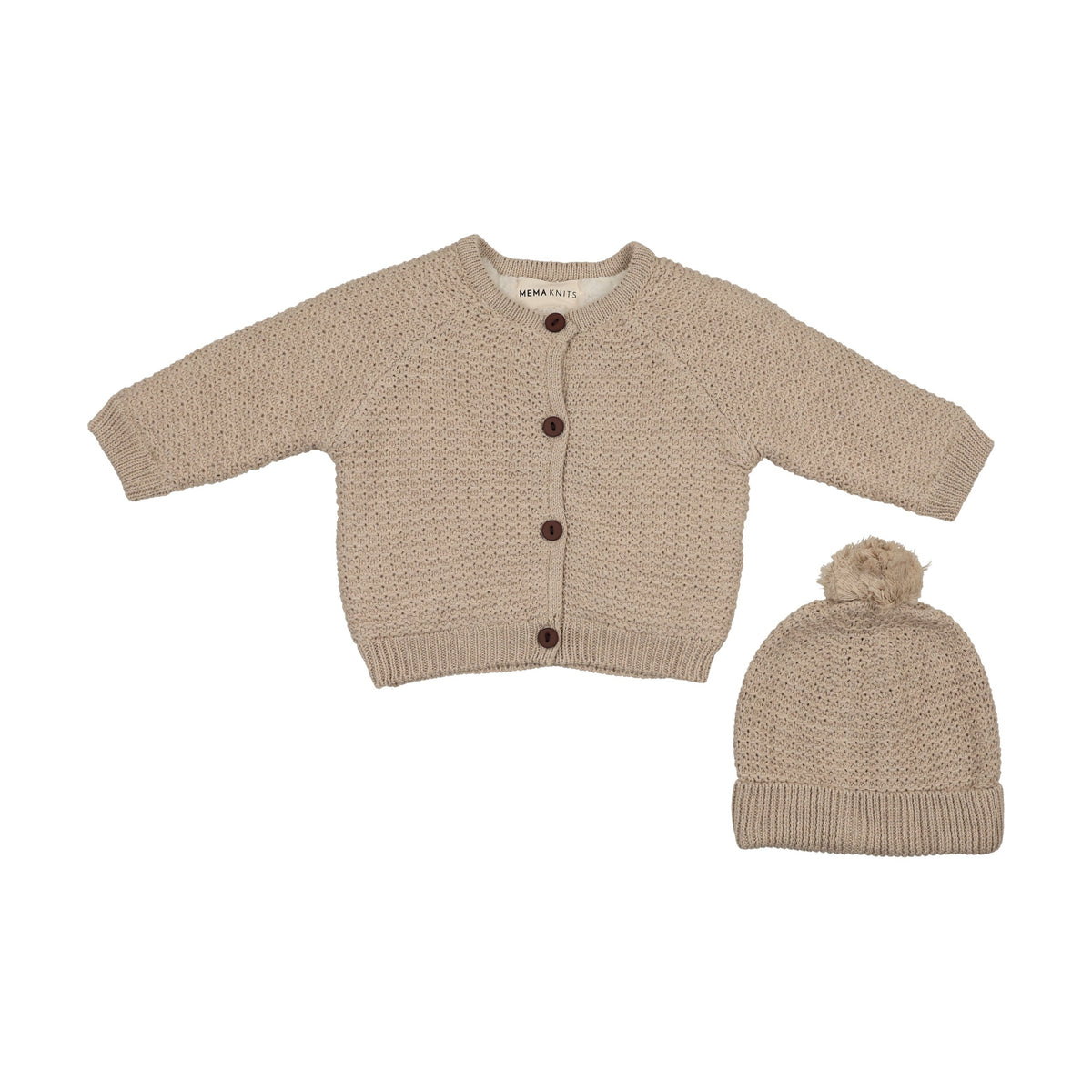 Knit Sherpa Lined Jacket + Pompom beanie-5