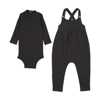 French terry overall + mockneck onesie set (M435)