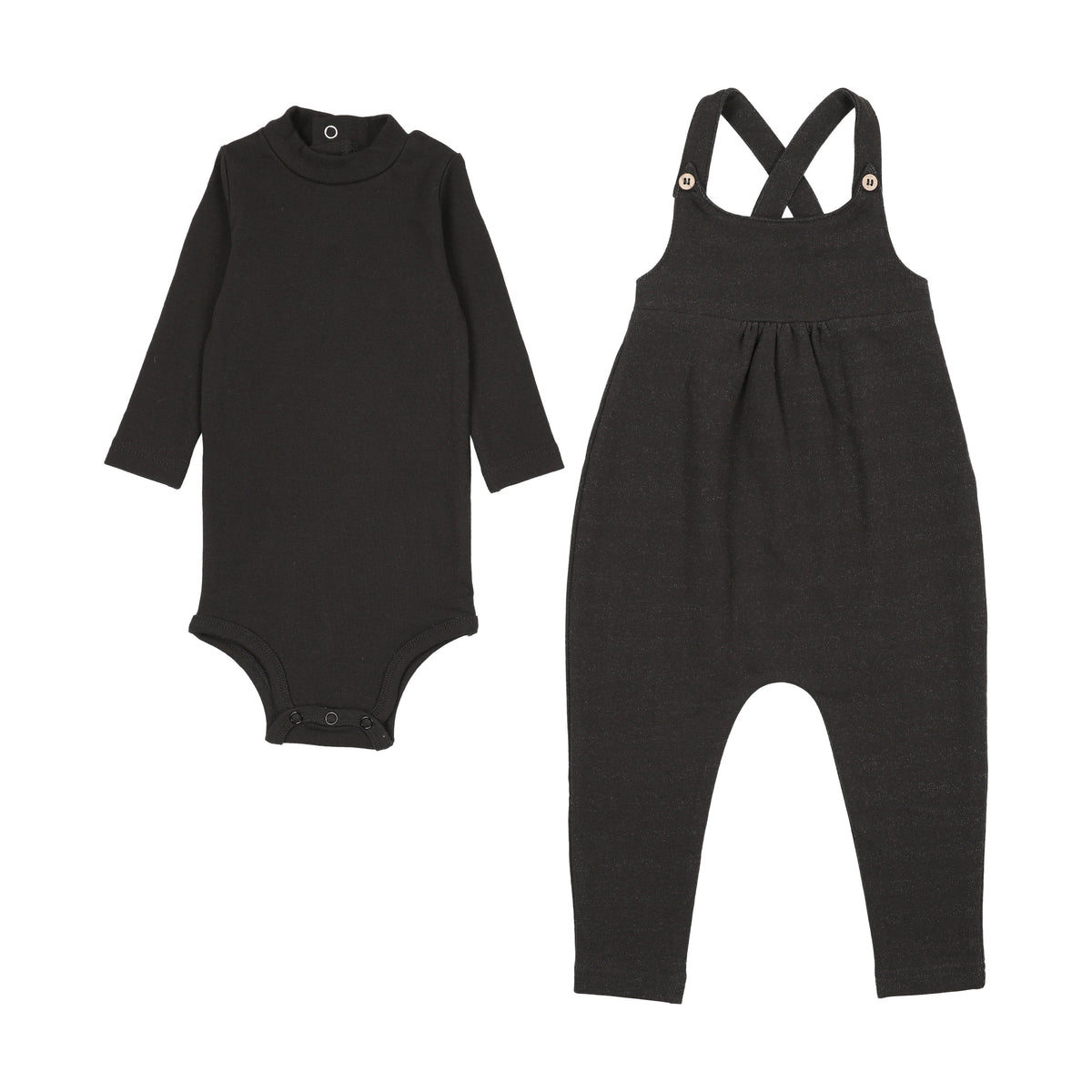 French terry overall + mockneck onesie set (M435)-4