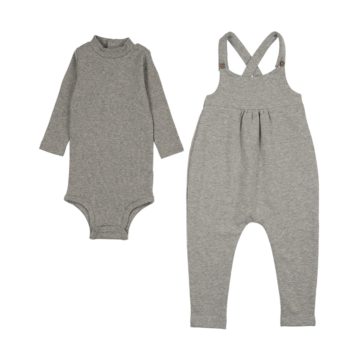 French terry overall + mockneck onesie set (M435)-1