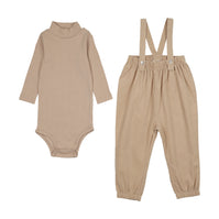 Corduroy romper + T-shirt set