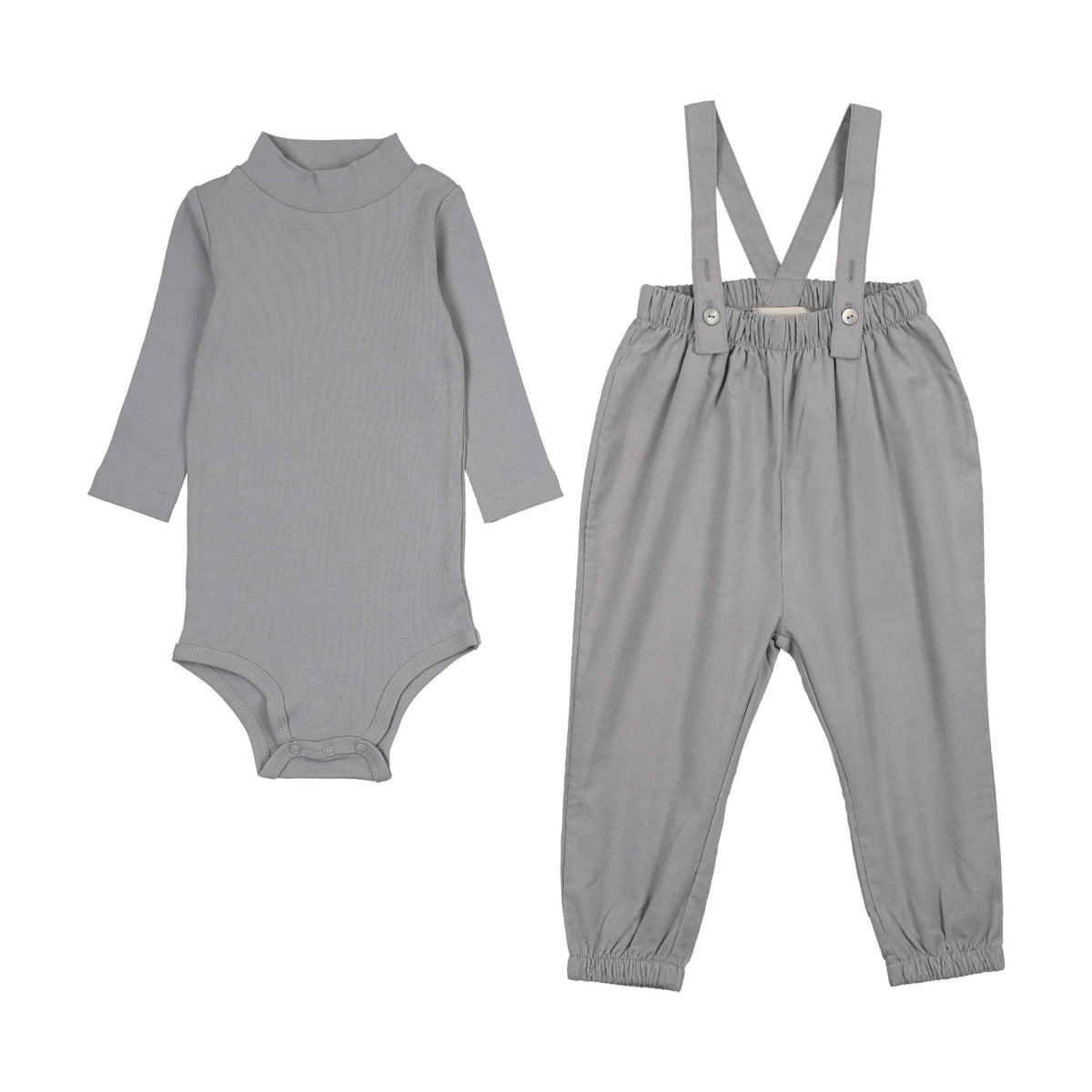 Corduroy romper + T-shirt set-1