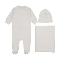 Embossed sweatshirt three piece set