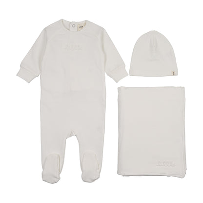 Embossed sweatshirt three piece set