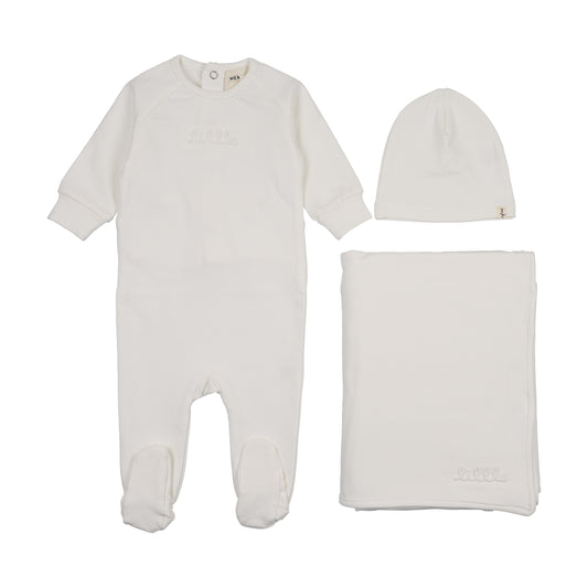 Embossed sweatshirt three piece set
