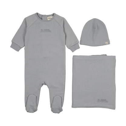Embossed sweatshirt three piece set