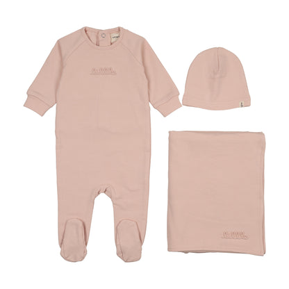 Embossed sweatshirt three piece set