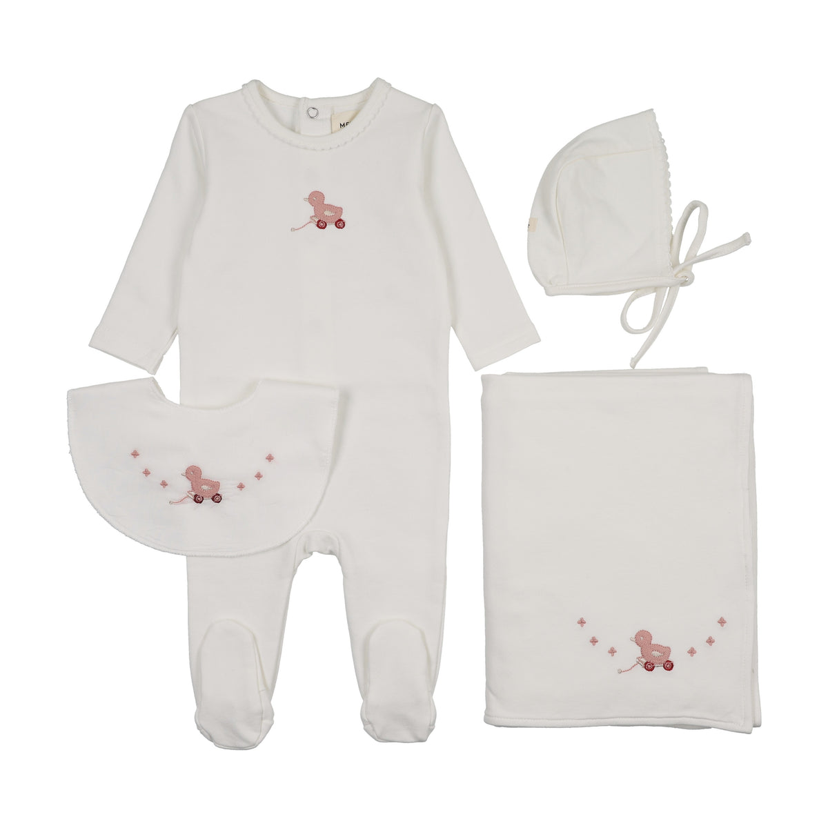 Embroidered Duck four piece set (including bib)-1