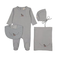 Embroidered Duck four piece set (including bib)