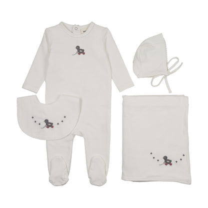 Embroidered Duck four piece set (including bib)