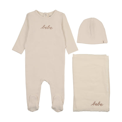 French Terry embroidered Bebe three piece set