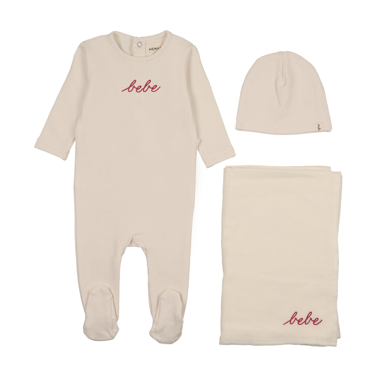 French Terry embroidered Bebe three piece set-2