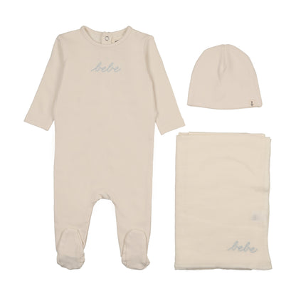 French Terry embroidered Bebe three piece set