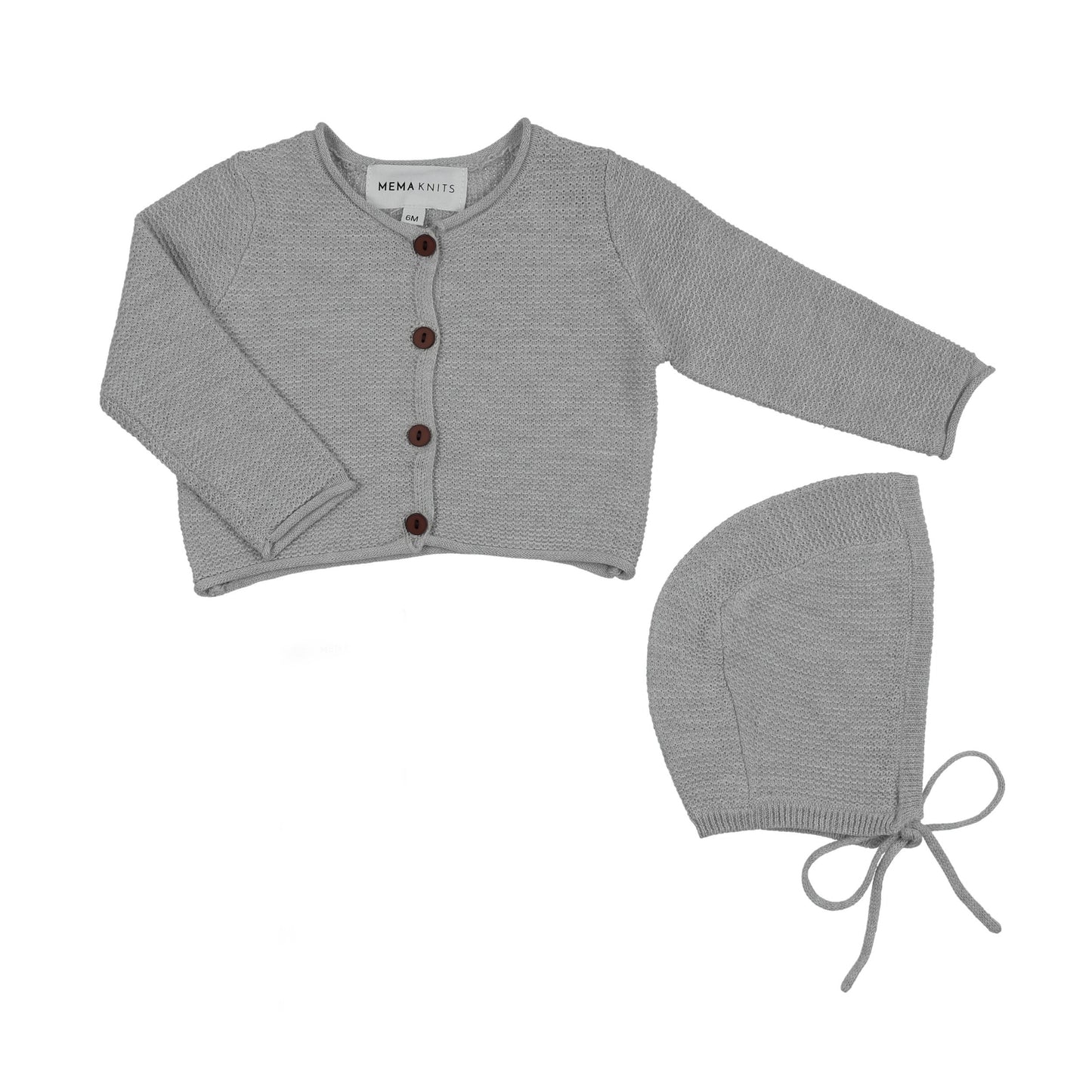 Cropped Knit Cardigan + Bonnet