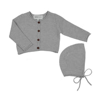 Cropped Knit Cardigan + Bonnet