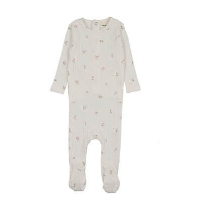 RIB FLORAL PRINT FOOTIE