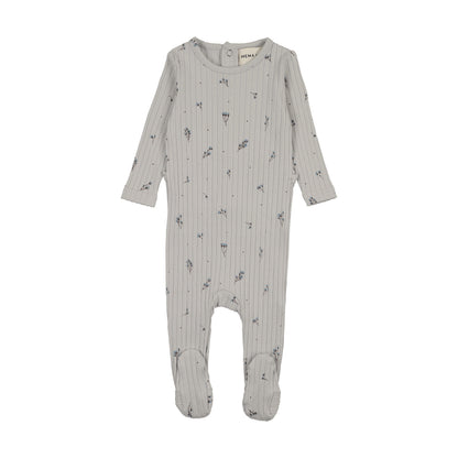 RIB FLORAL PRINT FOOTIE