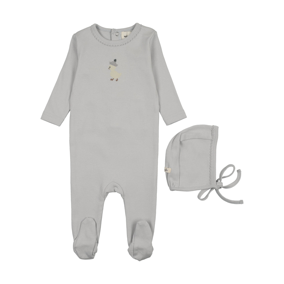 EMBROIDERED FOOTIE + BONNET-3