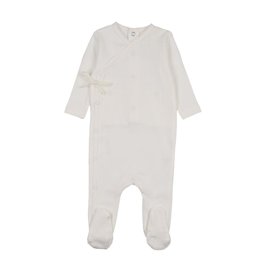 POINTELLE MOCK WRAP FOOTIE