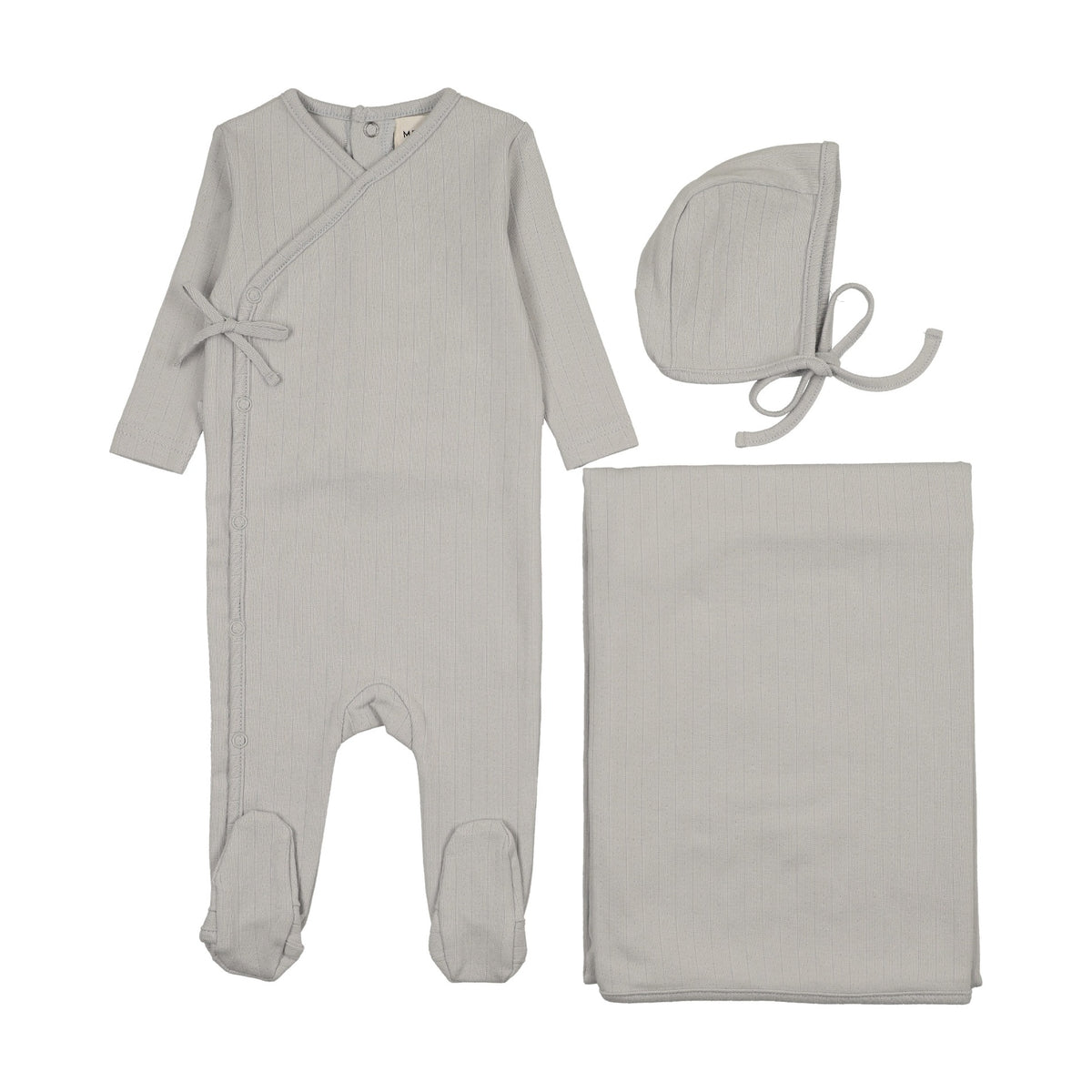 POINTELLE MOCK WRAP FOOTIE THREE PIECE SET-3