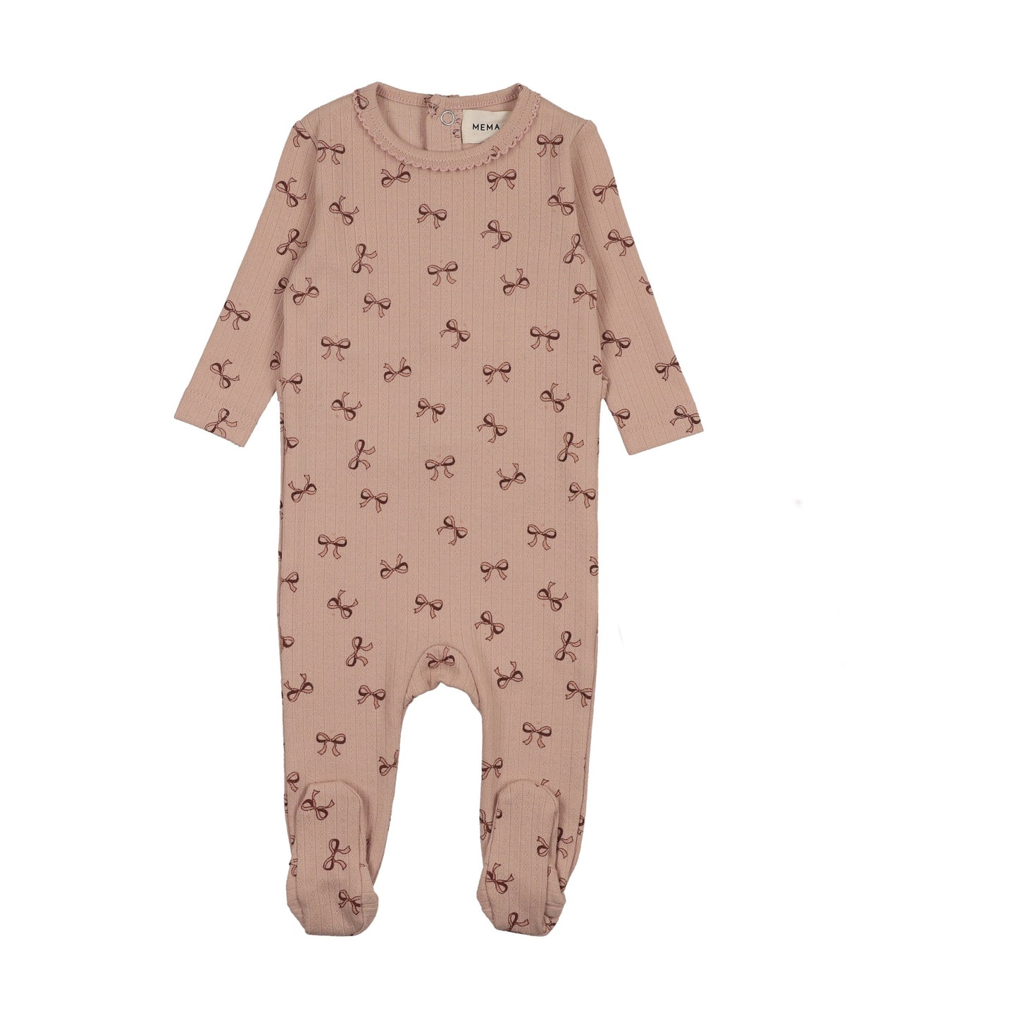 BOW PRINT POINTELLE FOOTIE