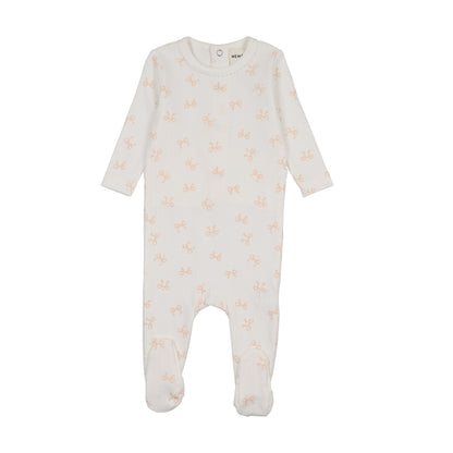 BOW PRINT POINTELLE FOOTIE