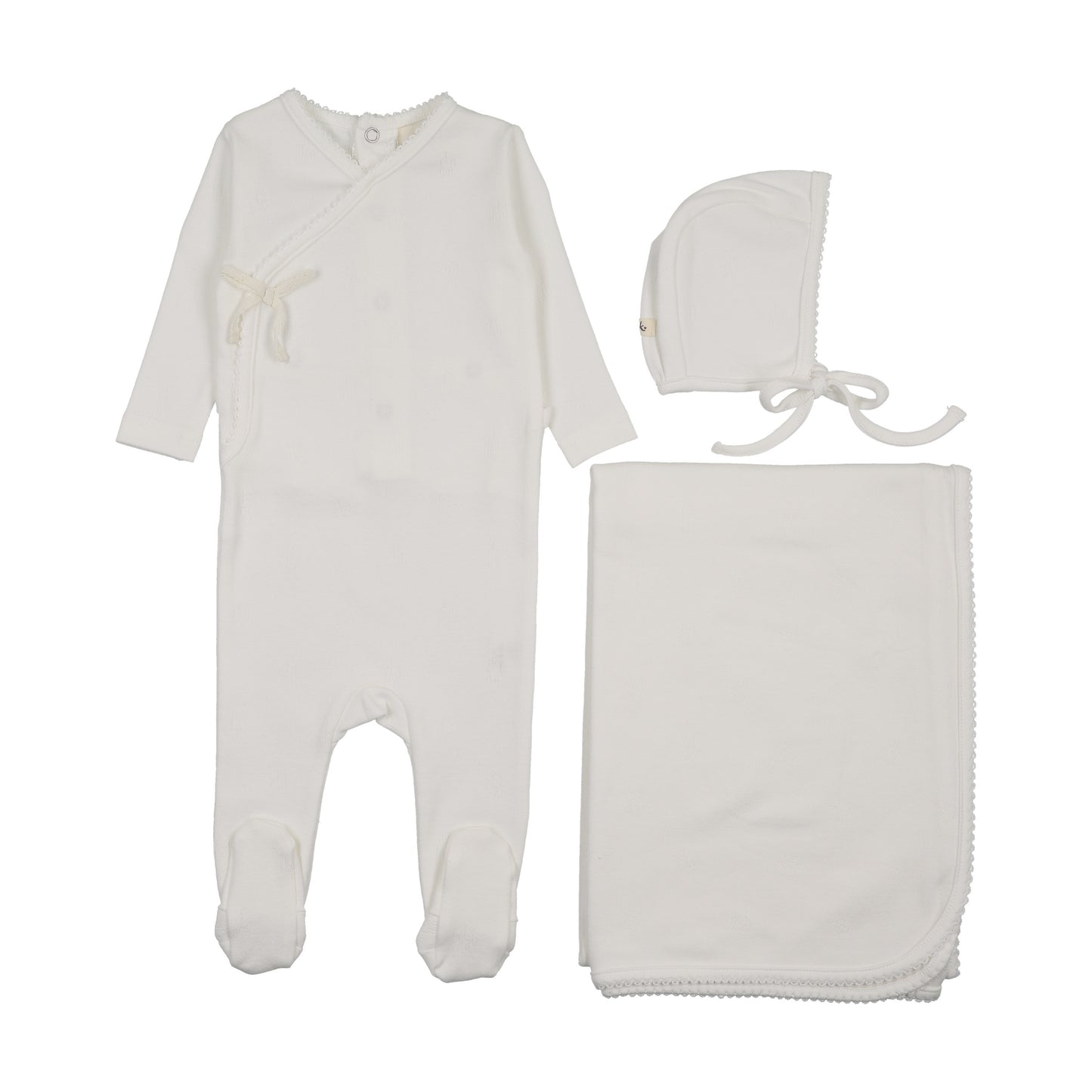 POINTELLE FOOTIE THREE PIECE SET