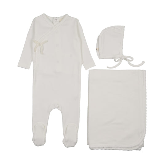 POINTELLE FOOTIE THREE PIECE SET