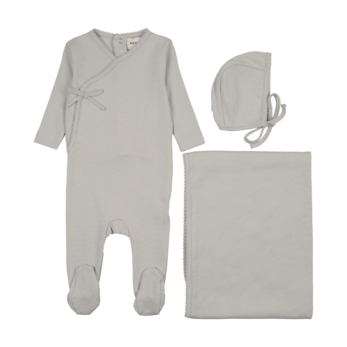 POINTELLE FOOTIE THREE PIECE SET
