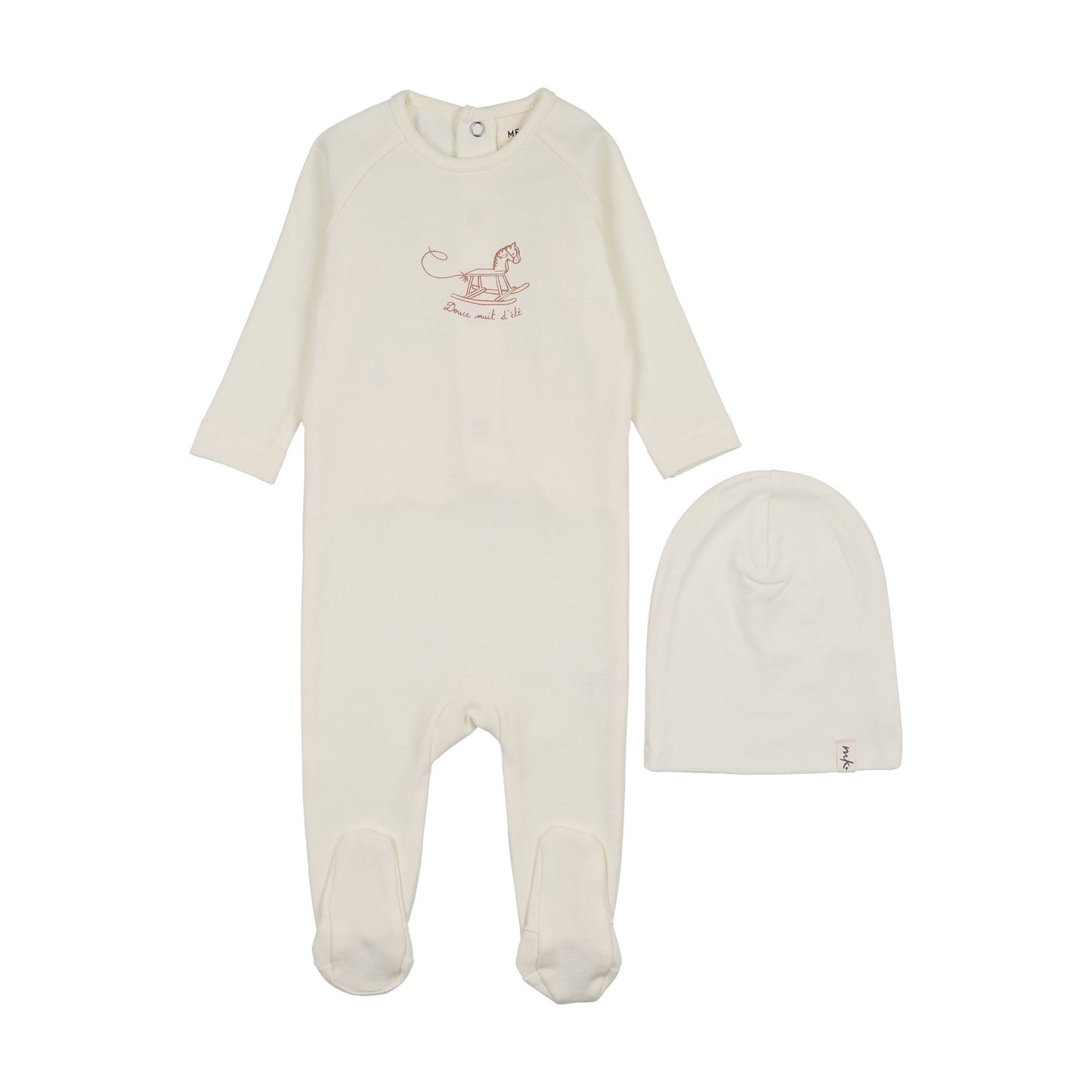 HORSE ROCKER FOOTIE + BEANIE
